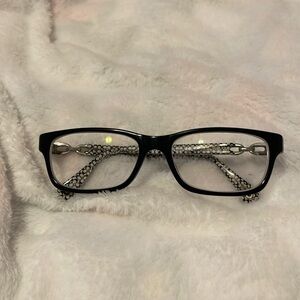 USED COACH EYEGLASSES BLACK AND WHITE HC 6052 FRANNIE